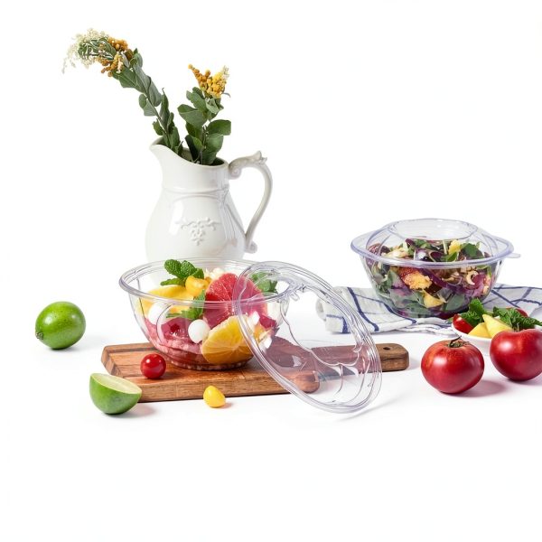Disposable Plastic Salad Bowls DealbyBox Clear 150 Pack 32 Ounce-3