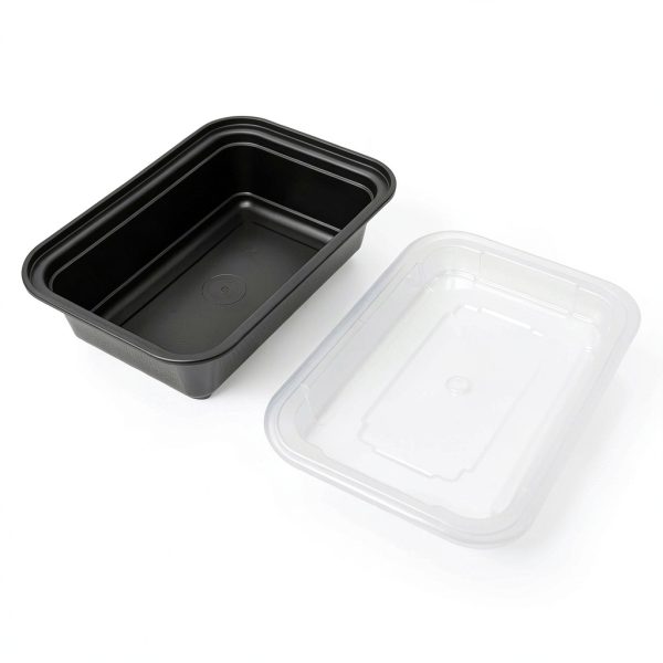 Pactiv NC838B Black Base Oblong Container with Clear Dome Lid - 24 oz-7