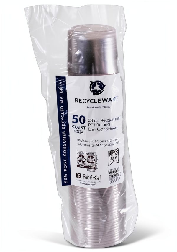 Fabri-Kal 24 oz Plastic Recycleware Deli Container 4.6 x 3.6-3