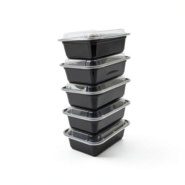 Pactiv NC838B Black Base Oblong Container with Clear Dome Lid - 24 oz-2