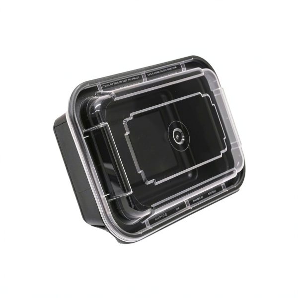 Pactiv NC838B Black Base Oblong Container with Clear Dome Lid - 24 oz-4