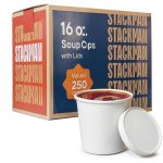 Stack Man Paper Food Container AOS Brands Insulated Bowl Vented Lid-0