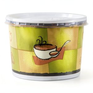 Huhtamaki Streetside Squat Paper Food Container with Lid 12oz 250ct-0