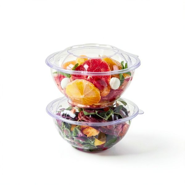 Disposable Plastic Salad Bowls DealbyBox Clear 150 Pack 32 Ounce-2