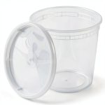 Food Storage Containers [240 Set] 24 oz Plastic Deli Containers with Lids, Slime, Soup, Meal Prep Containers | BPA Free | Stackable | Leakproof | Microwave/Dishwasher/Freezer Safe-0
