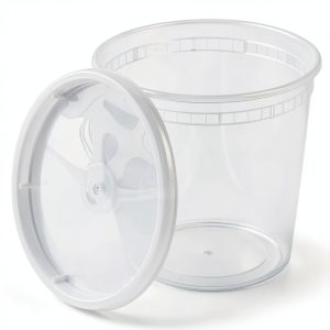 Food Storage Containers [240 Set] 24 oz Plastic Deli Containers with Lids, Slime, Soup, Meal Prep Containers | BPA Free | Stackable | Leakproof | Microwave/Dishwasher/Freezer Safe-0