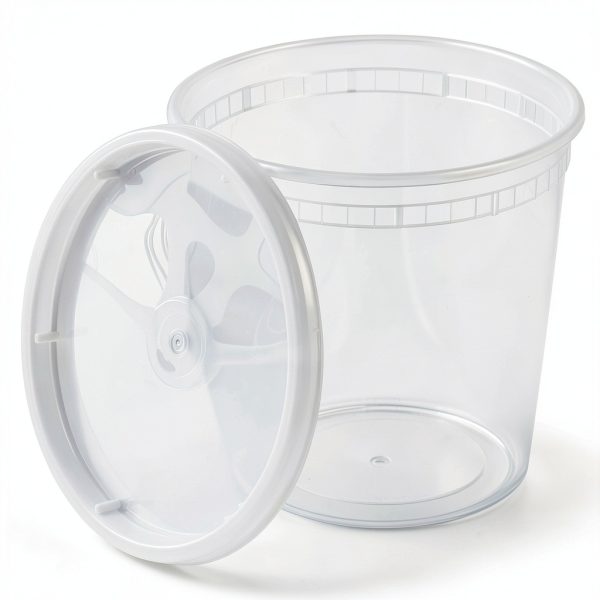 Food Storage Containers [240 Set] 24 oz Plastic Deli Containers with Lids, Slime, Soup, Meal Prep Containers | BPA Free | Stackable | Leakproof | Microwave/Dishwasher/Freezer Safe-0