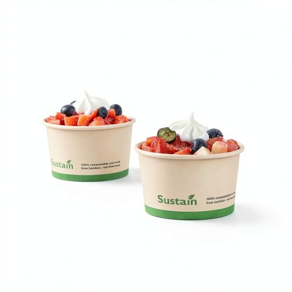 Restaurantware Sustain 5oz Soup Containers Kraft Cups PLA Lined-2