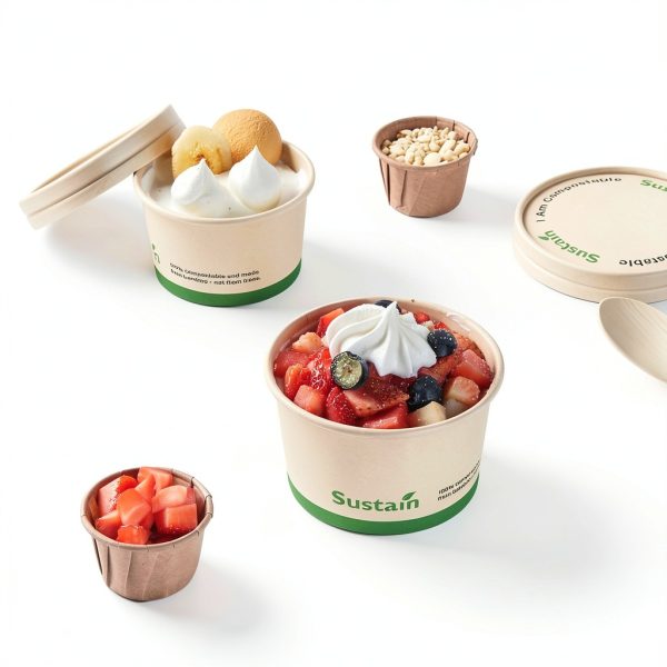 Restaurantware Sustain 5oz Soup Containers Kraft Cups PLA Lined-7