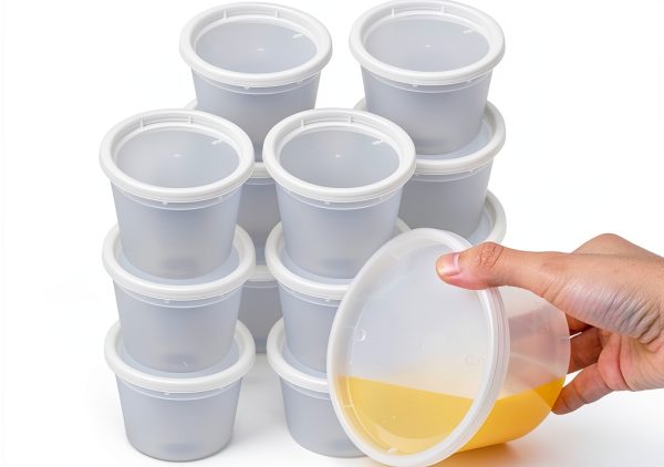 24 Pack Disposable 16 oz Containers LUCKMETA BPA Free Leakproof Bowls-0