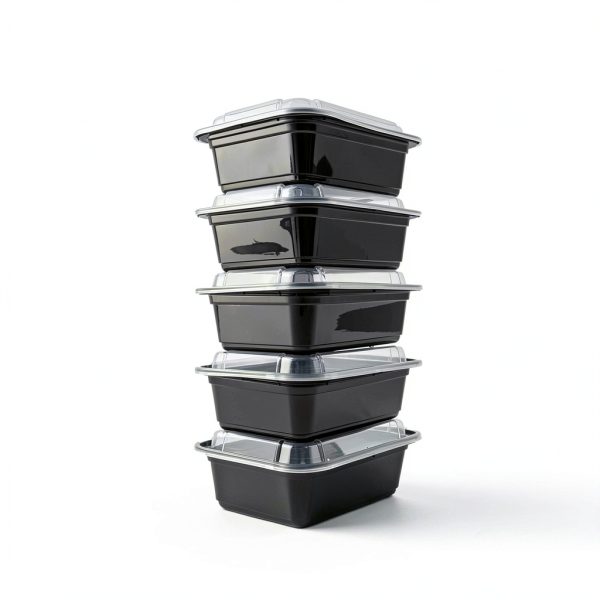 Pactiv NC838B Black Base Oblong Container with Clear Dome Lid - 24 oz-3