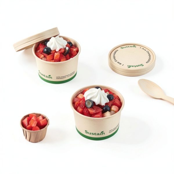 Restaurantware Sustain 5oz Soup Containers Kraft Cups PLA Lined-6