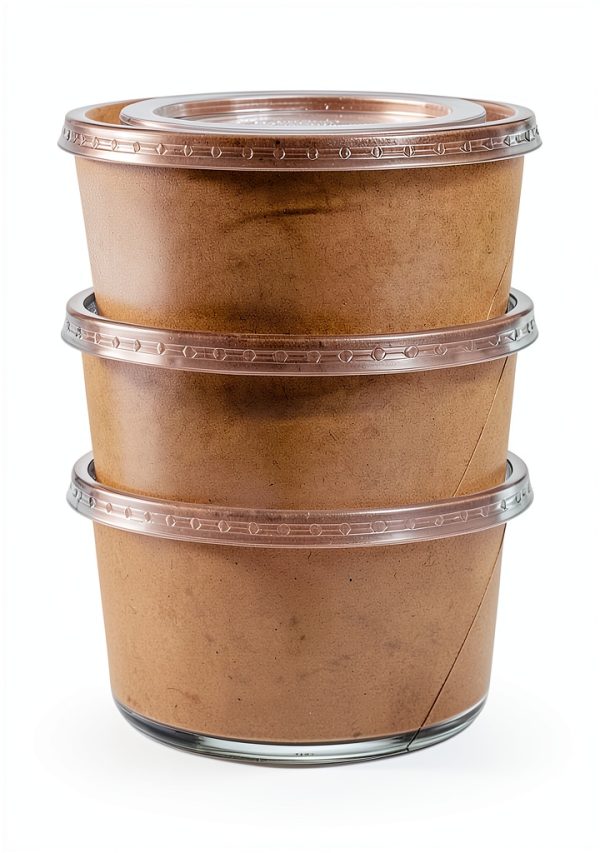 Disposable Kraft Paper Bowls HOLDLOT 36oz Round Lidded Set 50 Pack-3