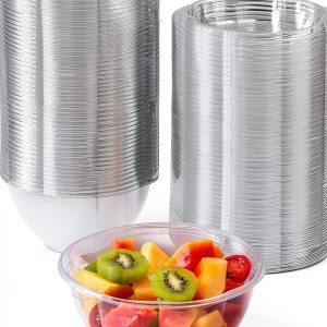 Disposable Plastic Salad Bowls DealbyBox Clear 150 Pack 32 Ounce-0