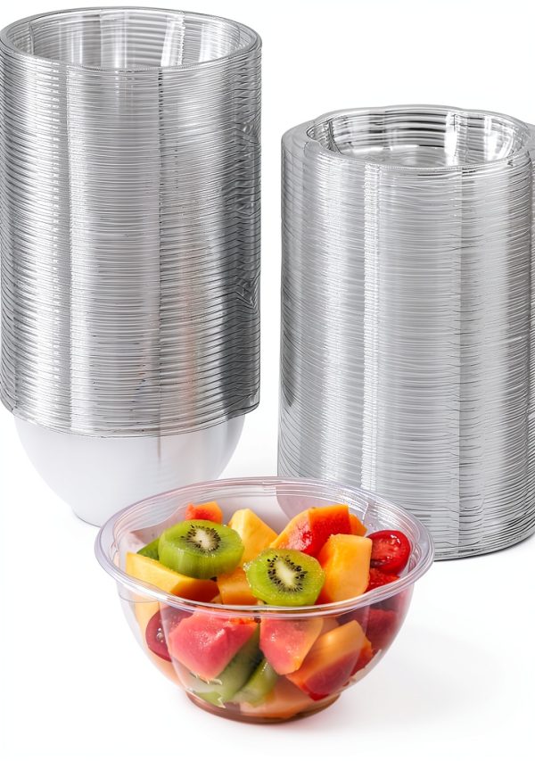 Disposable Plastic Salad Bowls DealbyBox Clear 150 Pack 32 Ounce-0