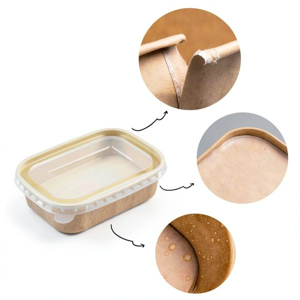 Kraft Paper Take Out Containers 50 Pack FISDEN 17oz Lids-2