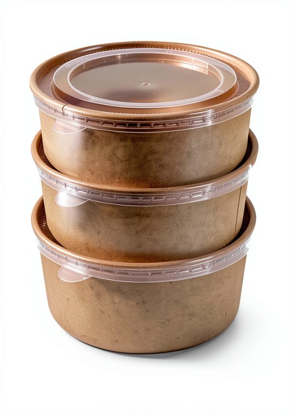 36oz Disposable Paper Take Out Containers with Lids & Forks by HOLDLOT-6