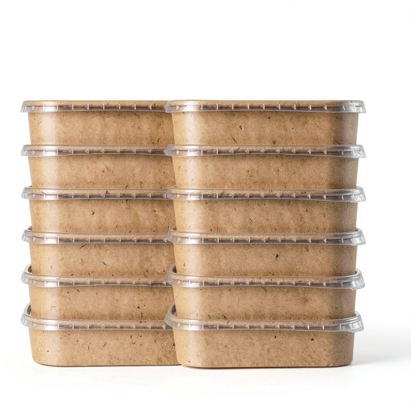 Kraft Paper Take Out Containers 50 Pack FISDEN 17oz Lids-5