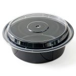 Pactiv NC729B Versatainers 32 oz Black Clear Bowl with Tight‑Seal Lid-0