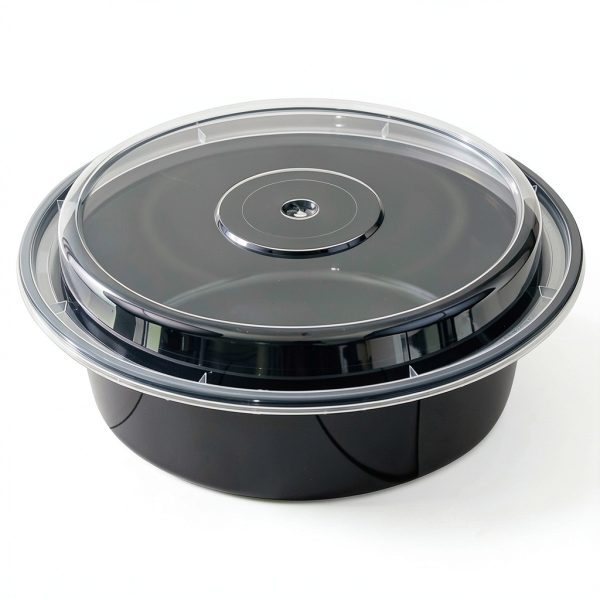 Pactiv NC729B Versatainers 32 oz Black Clear Bowl with Tight‑Seal Lid-0