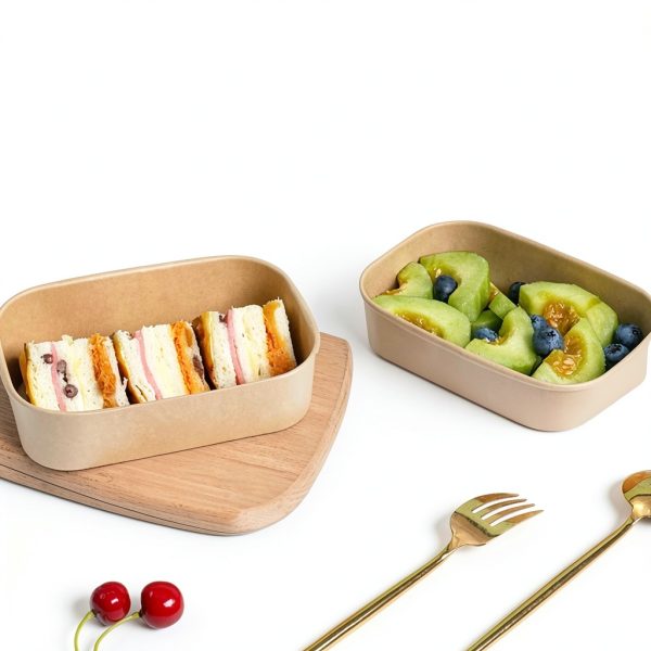 Kraft Paper Take Out Containers 50 Pack FISDEN 17oz Lids-7