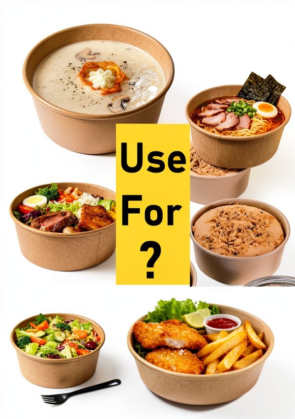 36oz Disposable Paper Take Out Containers with Lids & Forks by HOLDLOT-7